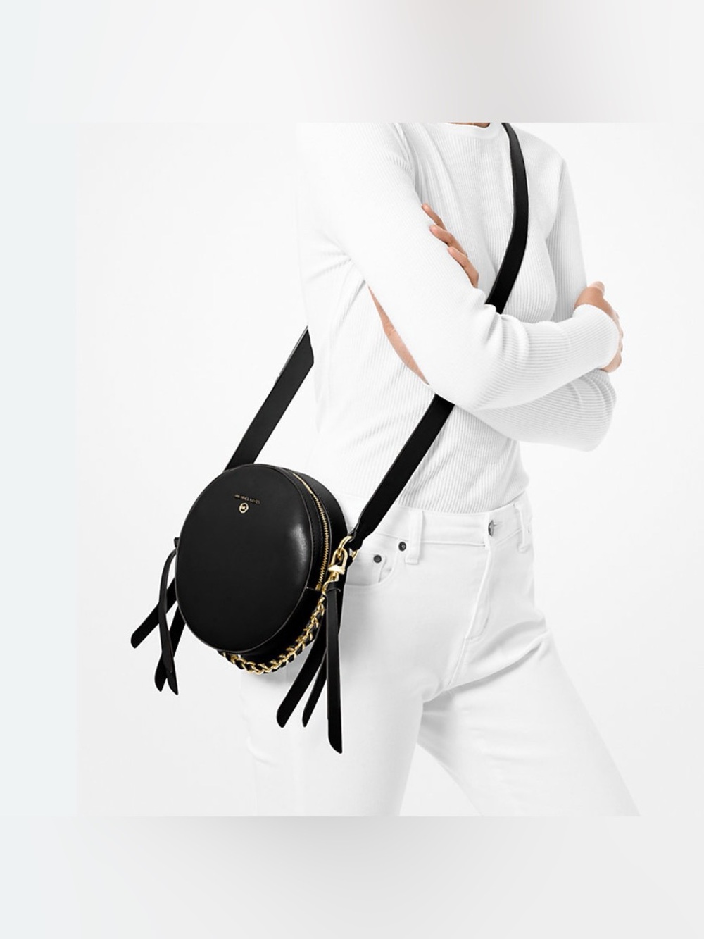 MICHAEL MICHAEL KORS
Delancey Medium Studded Leather Canteen Crossbody Bag.